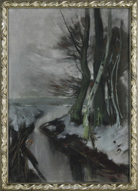 Karl Hagemeister - Märkische Winterlandschaft (Ufer am Wentorf-Graben) - Image du cadre