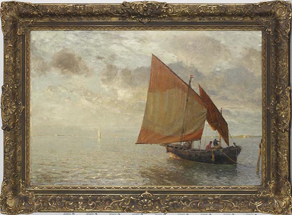 Gustav Schönleber - Venezianisches Fischerboot - Image du cadre