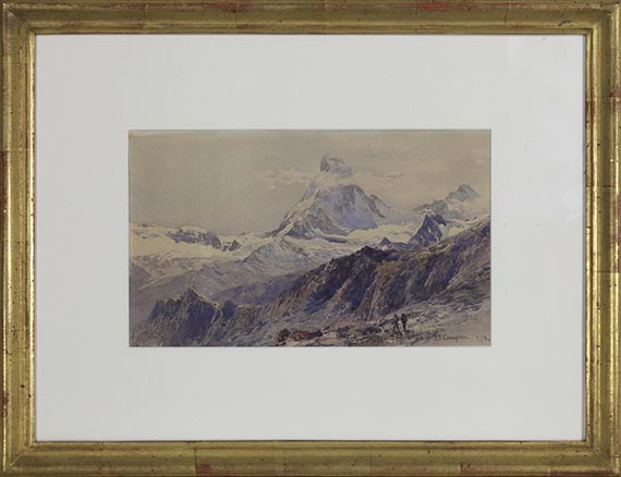 Edward Theodore Compton - Das Matterhorn von der Triftkumme - Image du cadre