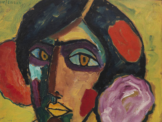 Alexej von Jawlensky - Frauenkopf mit Blumen im Haar - Autre image