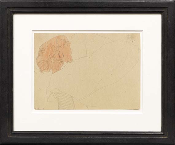 Egon Schiele - Schlafendes Mädchen (Melanie Schiele) - Image du cadre