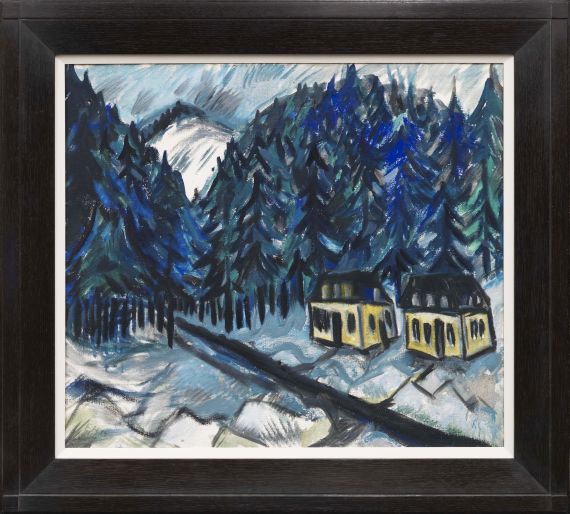 Erich Heckel - Erzgebirgslandschaft im Winter - Image du cadre