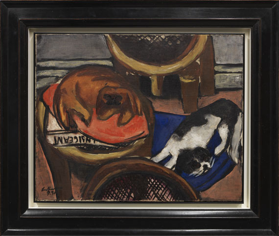 Max Beckmann - Majong und Chilly (Hunde) - Image du cadre