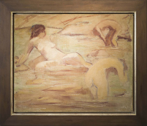 Otto Mueller - Drei badende Mädchen - Image du cadre