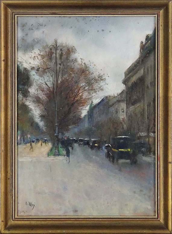 Lesser Ury - Berliner Straßenszene im Herbst (Hotel Adlon, Berlin) - Image du cadre