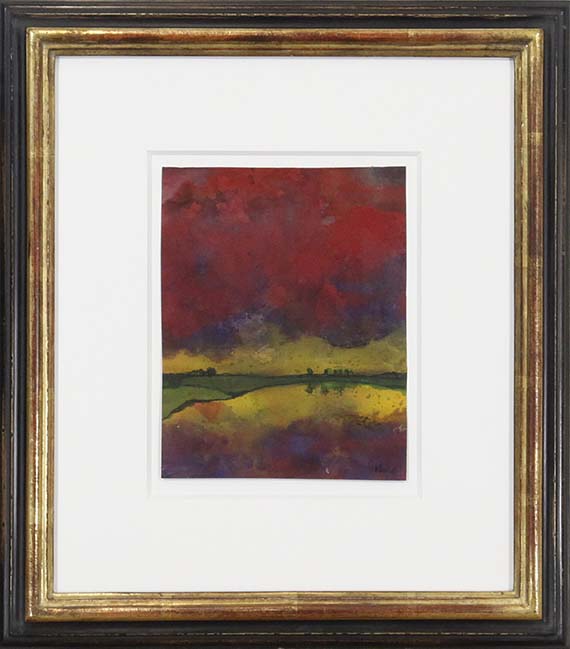 Emil Nolde - See mit Uferlandschaft im Abendlicht - Image du cadre