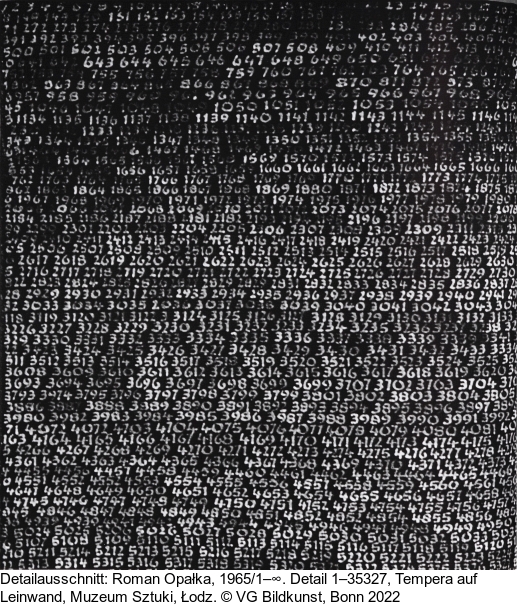 Roman Opalka - 1965/1–infinity. Detail 2702874–2724888 - Autre image