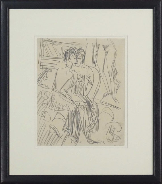 Ernst Ludwig Kirchner - Erna und Gerda im Atelier - Image du cadre