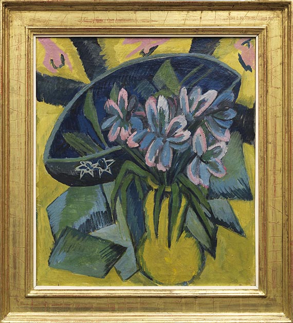 Ernst Ludwig Kirchner - Verblühte Tulpen / Porträt Simon Guttmann, sitzend - Image du cadre