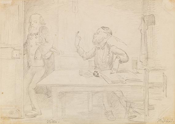 Wilhelm Busch - 3 Bll.: Handgreifliches Armutszeugnis (Bl. 1). Der Steuereintreiber (Bl. 2). Der Schmied (Bl. 3) - Autre image