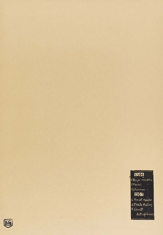 Fritz Bleyl - Sammelmappe für die Jahresgaben der "Brücke" mit Umschlagvignette und Inhaltsverzeichnis der "Brücke"-Mappen 1906 und 1907 - Autre image