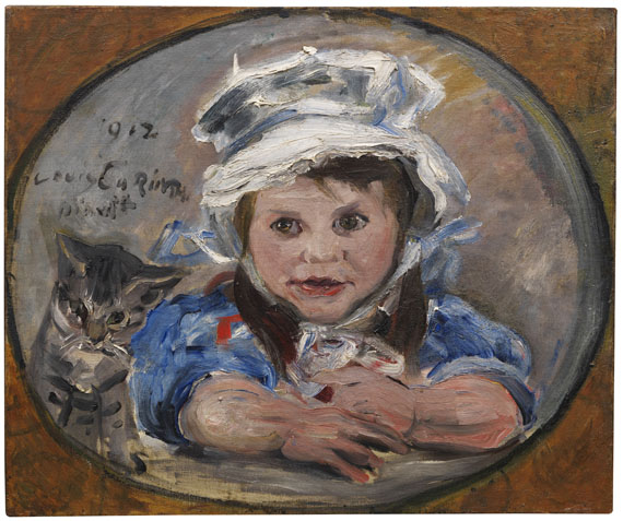 Lovis Corinth - Tochter Wilhelmine mit Katze Mizelonde