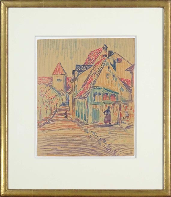 Fritz Bleyl - Häusergruppe und Stadtturm - Image du cadre