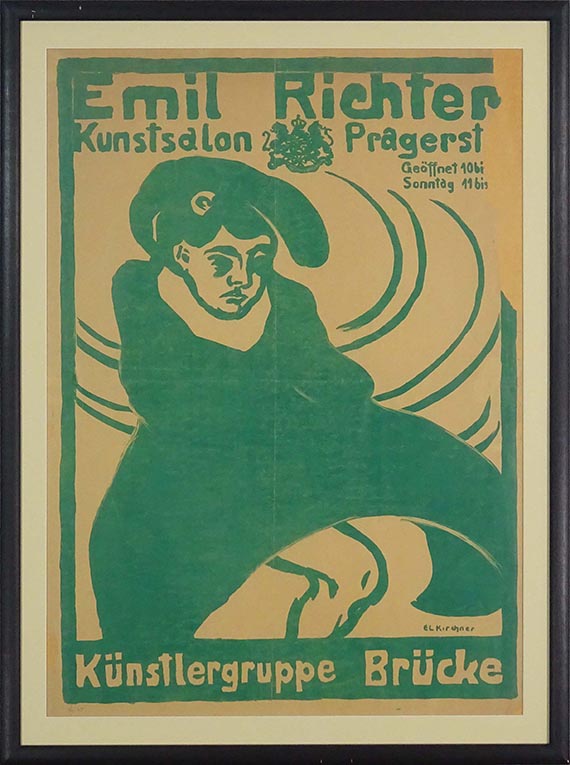 Ernst Ludwig Kirchner - Plakat Emil Richter - Künstlergruppe "Brücke" - Image du cadre