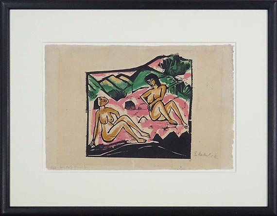 Erich Heckel - Zwei sitzende Frauen - Image du cadre