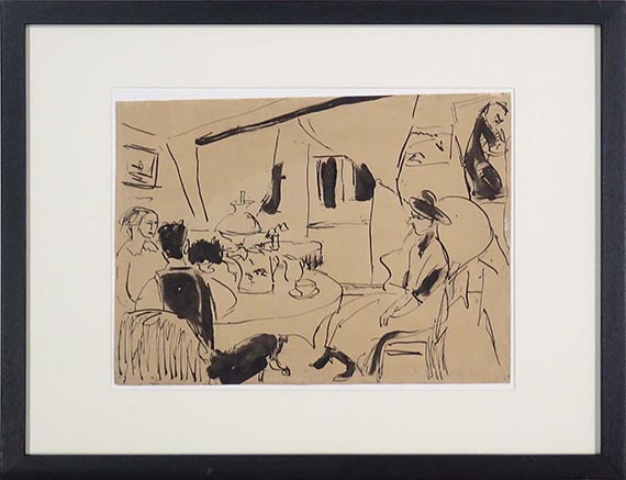 Ernst Ludwig Kirchner - Am Kaffeetisch bei Otto Mueller - Image du cadre