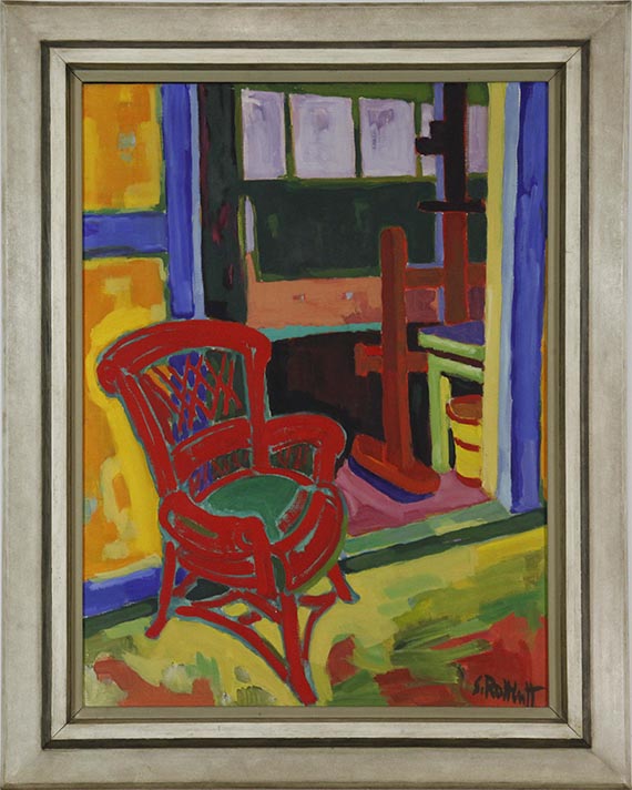 Karl Schmidt-Rottluff - Der rote Stuhl - Image du cadre