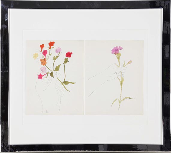 Andy Warhol - Hand with Flowers und Hand with Carnation - Image du cadre