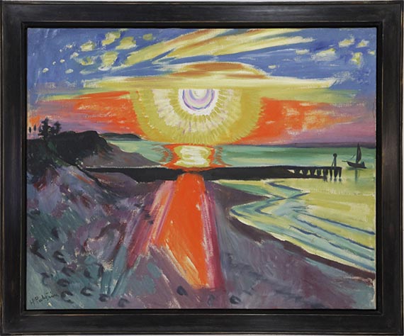 Hermann Max Pechstein - Sonnenuntergang an der See - Image du cadre