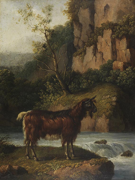 Jacob Philipp Hackert - Ziege am Bachlauf / Ziege und Kitz in italienischer Landschaft - Autre image