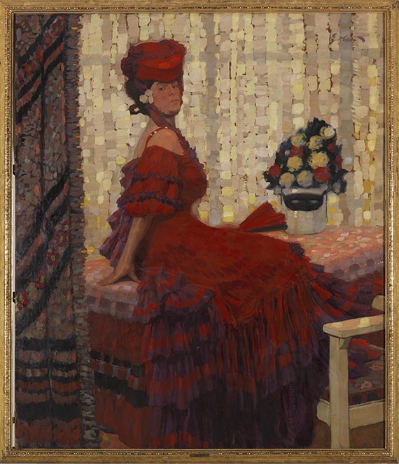 Fritz Erler - Domino (Dame in Rot) - Image du cadre