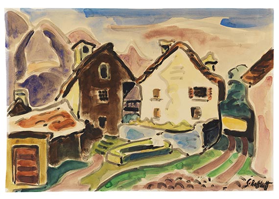 Karl Schmidt-Rottluff - Häuser im Tessin