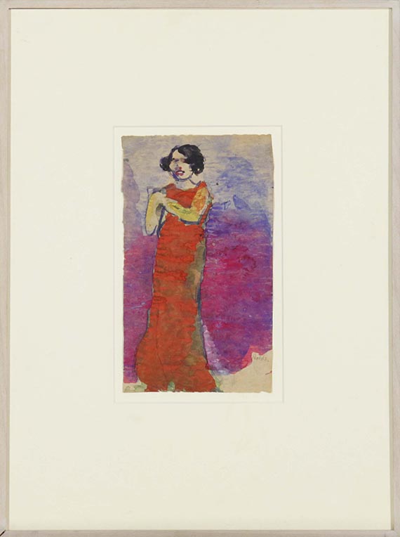 Emil Nolde - Diseuse mit rotem Kleid - Image du cadre