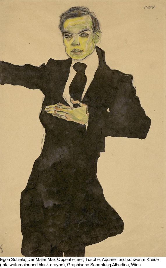 Egon Schiele - Studie eines sitzenden Mannes (Max Oppenheimer)