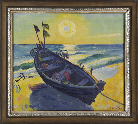 Hermann Max Pechstein - Boot bei aufgehender Sonne - Image du cadre