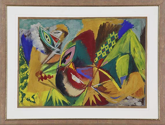 Ernst Wilhelm Nay - Liegende große Frau - Image du cadre