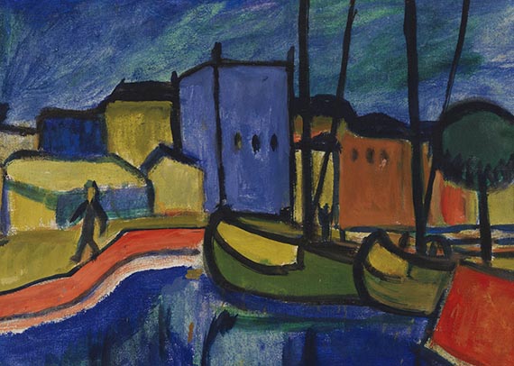 Erich Heckel - Vor gelbem Tuch 1908 / Schiffe im Kanal 1912 - Autre image
