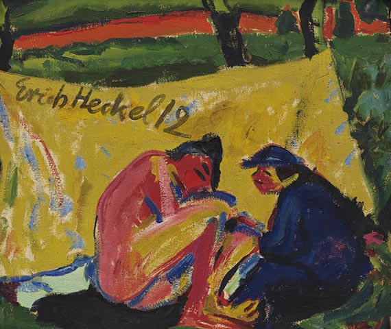 Erich Heckel - Vor gelbem Tuch 1908 / Schiffe im Kanal 1912 - Autre image
