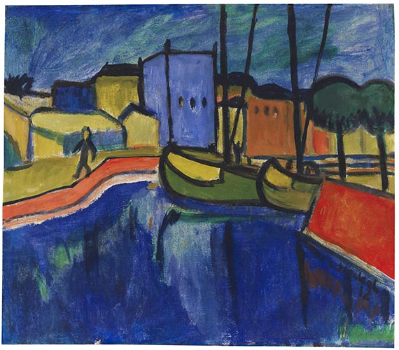 Erich Heckel - Vor gelbem Tuch 1908 / Schiffe im Kanal 1912