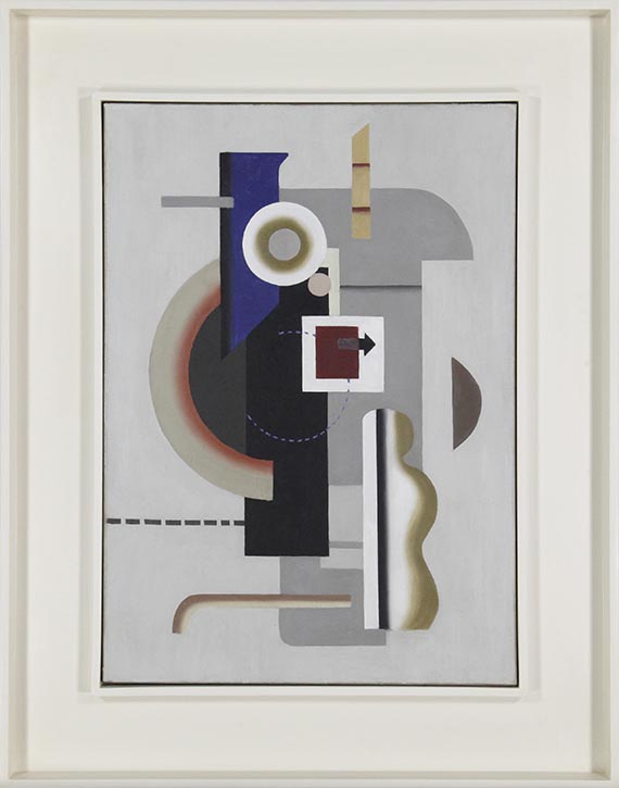 Willi Baumeister - Maschine grau mit Pfeil II - Image du cadre