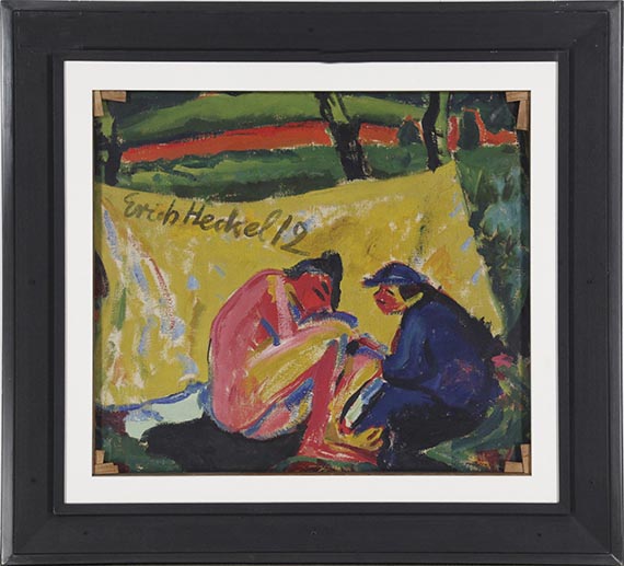 Erich Heckel - Vor gelbem Tuch 1908 / Schiffe im Kanal 1912 - Image du cadre
