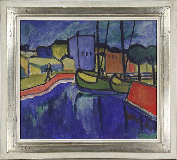 Erich Heckel - Vor gelbem Tuch 1908 / Schiffe im Kanal 1912 - Image du cadre
