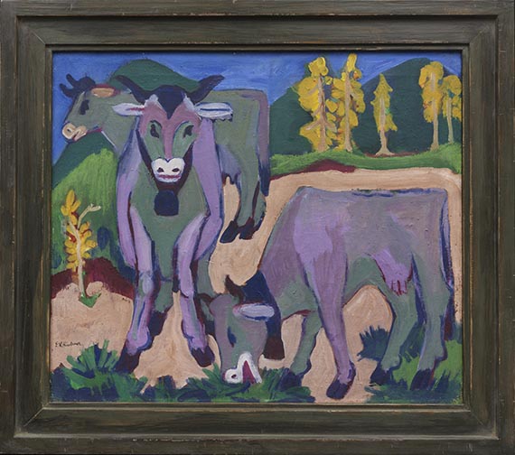 Ernst Ludwig Kirchner - Kühe im Herbst - Image du cadre