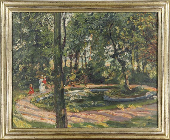 Max Slevogt - Kinder am Weiher (Garten in Godramstein) - Image du cadre