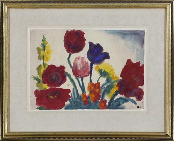 Emil Nolde - Sommerblumen (Mohn, Tulpen, Königskerze) - Image du cadre