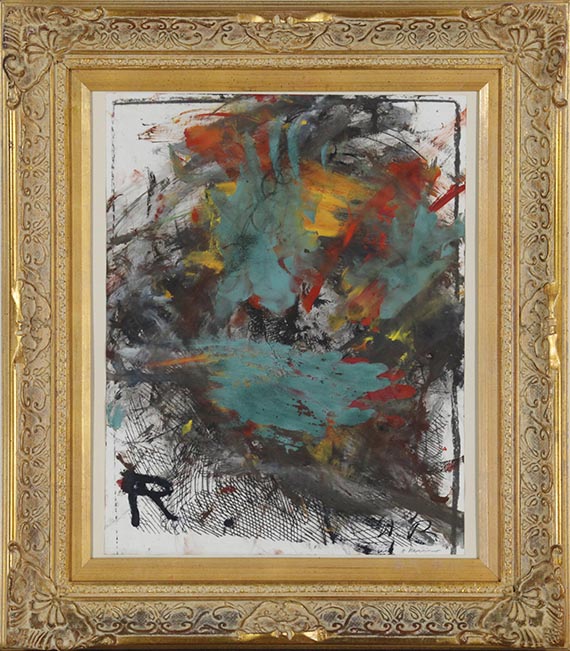 Arnulf Rainer - Ohne Titel (Rembrandt) - Image du cadre