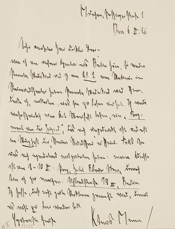 Heinrich Mann - Brief. Beigabe: Brief Klaus Mann - Autre image