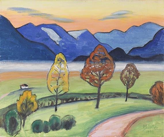 Gabriele Münter - Berglandschaft mit Nebelstreif