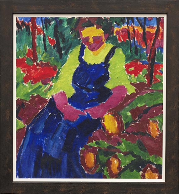 Karl Schmidt-Rottluff - Sitzende im Grünen - Image du cadre