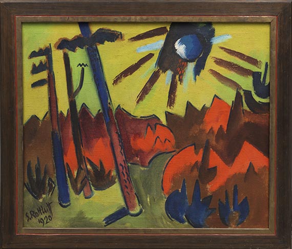 Karl Schmidt-Rottluff - Junger Wald und Sonne - Image du cadre