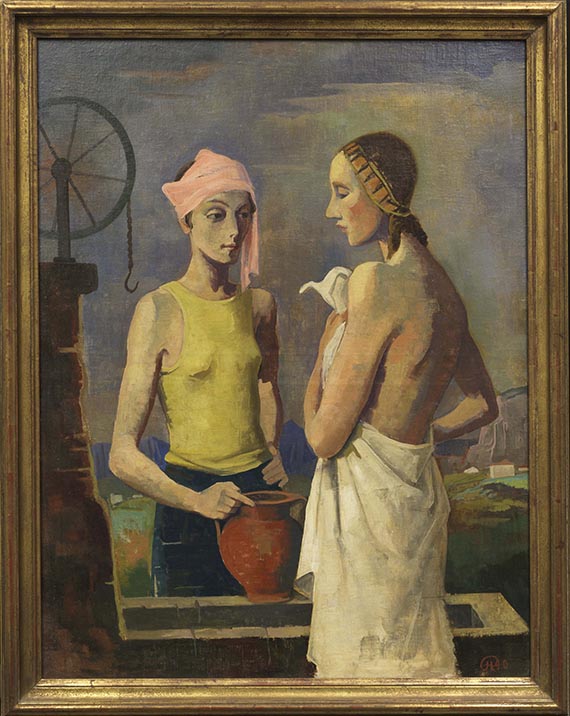 Karl Hofer - Zwei Frauen am Brunnen - Image du cadre