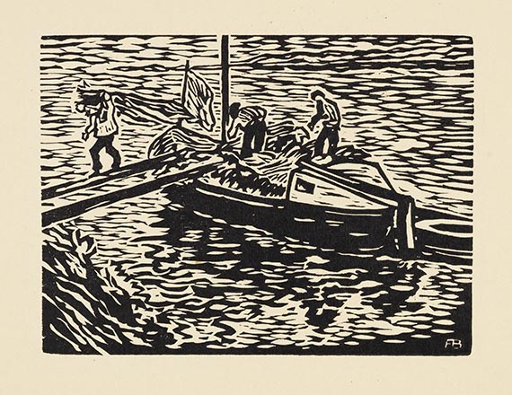 Fritz Bleyl - Bootsentladung auf der Elbe