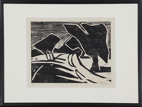 Karl Schmidt-Rottluff - Weg mit Bäumen - Image du cadre