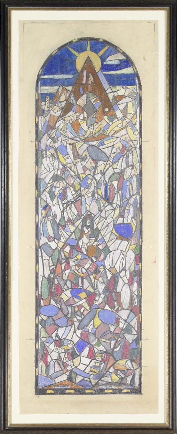 Adolf Hölzel - Lesende (Glasfensterentwurf) - Image du cadre