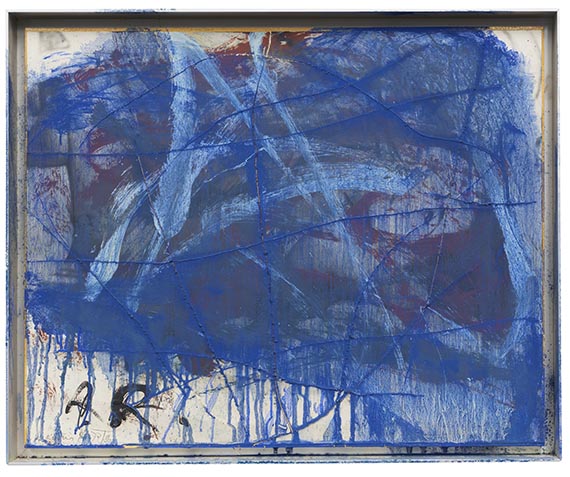 Arnulf Rainer - Blau graviert (Frauensprache)