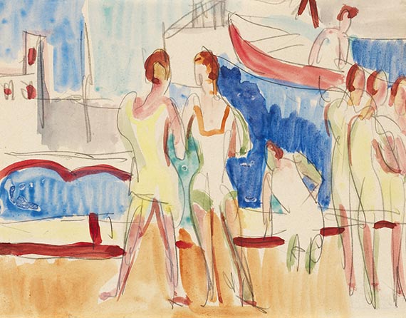 Ernst Ludwig Kirchner - Sportler im Segelhafen